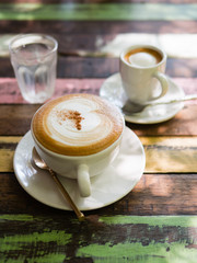 Cup of hot Cappuccino coffee