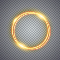 Magic gold circle light effect. Illustration isolated on background. Graphic concept for your design