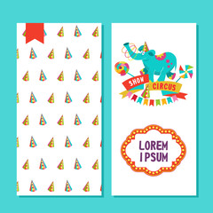 Circus performers  two sides poster, flyer or invitation design.