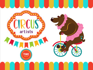 Naklejka premium Circus performers illustration