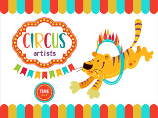 Obraz premium Circus performers illustration