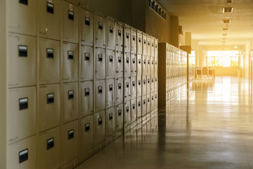 Filing cabinets in office building