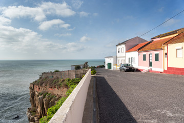 Fototapeta premium Peniche city buildings at Atlantic ocean coast, Portugal.