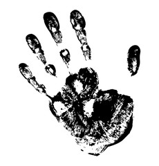 Black Print of hand. Vector illustration.