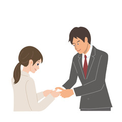 Obraz premium 名刺交換 イラスト 