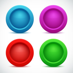 Set of colorful web buttons. Vector illustration.