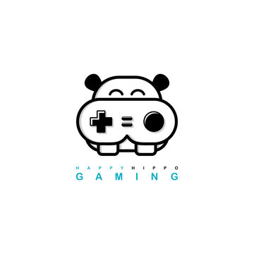 video game joystick console theme logo template