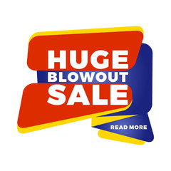 Sale bunner template. Vector design element for your promotion. Red, yellow and blue color theme. Rounded speech bubble