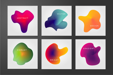 Minimal backgrounds set. Abstract future forms with vibrant gradients.