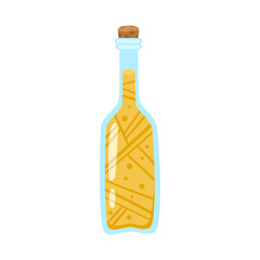 Preserved food in glass jar. Cartoon vector illustration.