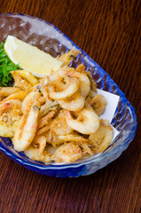 fried shrimp on the background