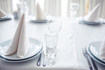 Served table. hall for banquets and weddings