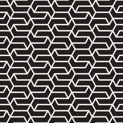 Vector seamless stripes pattern. Modern stylish texture with monochrome trellis. Repeating geometric hexagonal grid. Simple lattice design.