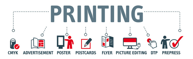 Banner printing vector design concept - obrazy, fototapety, plakaty