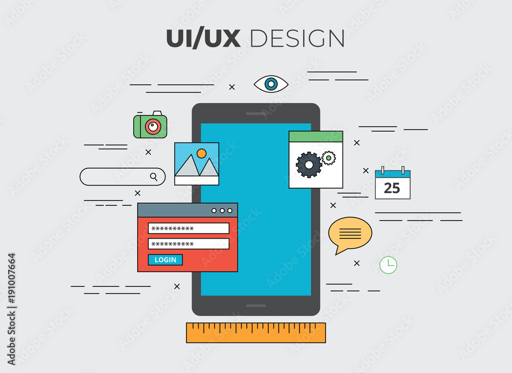 Wall mural ui/ux design vector