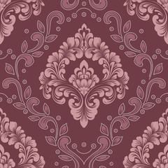 Vector damask seamless pattern element. Classical luxury old fashioned damask ornament, royal victorian seamless texture for wallpapers, textile, wrapping. Exquisite floral baroque template.