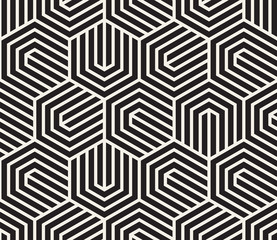 Vector seamless pattern. Modern stylish abstract texture. Repeating geometric shapes from striped elements