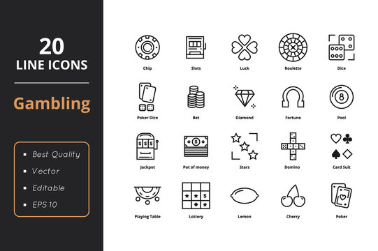 20 Gamble line icons