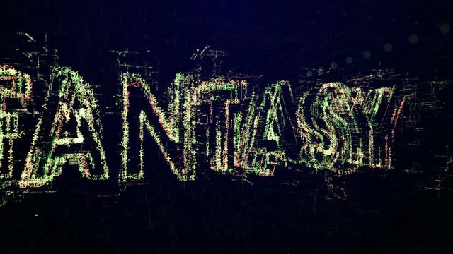 Fantasy. Screen saver before starting or in pause. Tech header made up of small numbers and symbols. Show fantasy