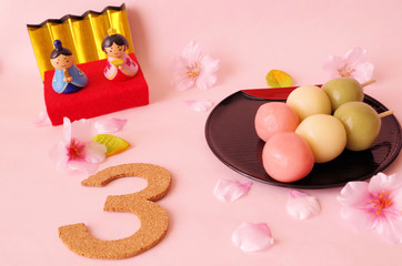 ひな祭りと3月イメージ