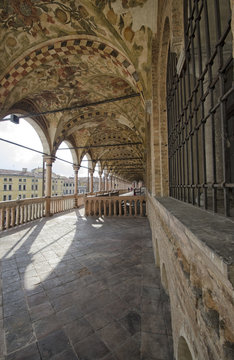 The colonnade of the Palazzo della Ragione