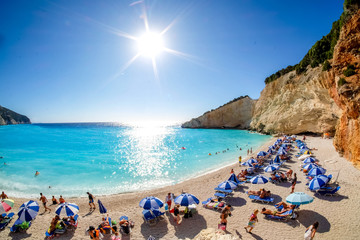 Obraz premium Porto Katsiki Beach in Lefkada Island, Greece. HDR panorama image