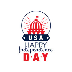 Fototapeta na wymiar Happy independence day emblem