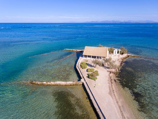 Lefkada Agios Nikolaos island in Greece Ioanian Islands as seen from above