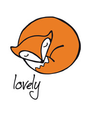 childish illustration of fox