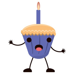 kawaii birthday cupcake icon 