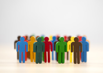 Colorful painted group of people figures