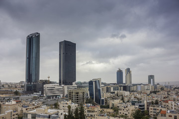 the new downtown of Amman abdali area - Jordan Amman city - View of modern buildings in Amman