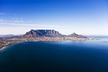 Papier Peint photo autocollant Montagne de la Table Vue aérienne de Table Mountain, Cape Town, Afrique du Sud