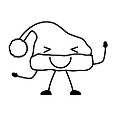 kawaii christmas hat icon