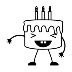 kawaii birthday cake icon