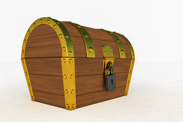 a mysterious treasure chest (3d rendering)