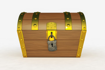a mysterious treasure chest (3d rendering)