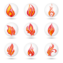 Fire flames. Collage.