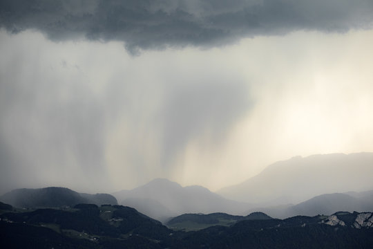 Rain in the Alps around Salzburg