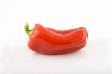 red pepper on white background