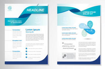 Vector Brochure Flyer design Layout template, size A4, Front page and back page, infographics. Easy to use and edit.