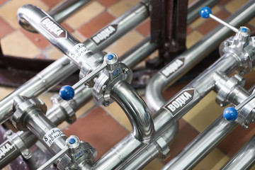 Obraz premium Pipeline system made of stainless steel.