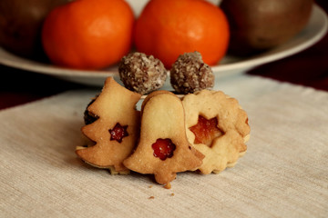 A few christmas sweets with many fruits