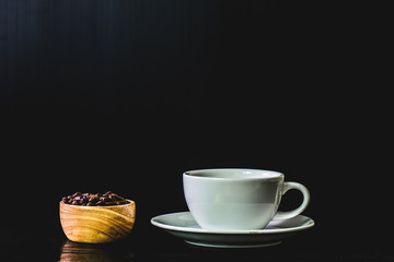 cup of coffee on a dark background