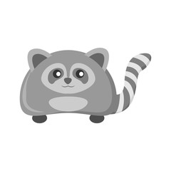 Cute Grey Raccoon Animal Illustration