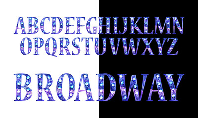 Obraz premium Gold 3D Broadway Alphabet.