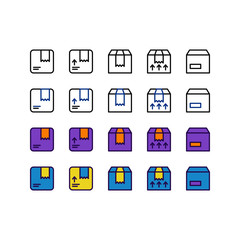 E-commerce Box Icon Set Collection