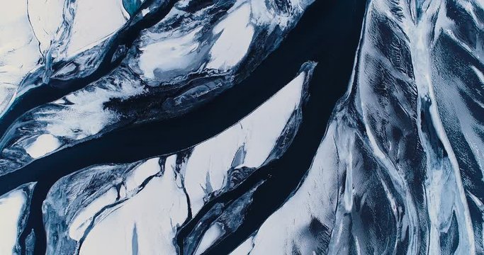 rivi&egrave;re glac&eacute;e en Islande 