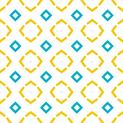 Retro geometric pattern in repeat. Fabric print. Seamless background, mosaic ornament, vintage style. 