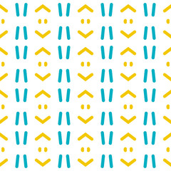 Retro geometric pattern in repeat. Fabric print. Seamless background, mosaic ornament, vintage style. 